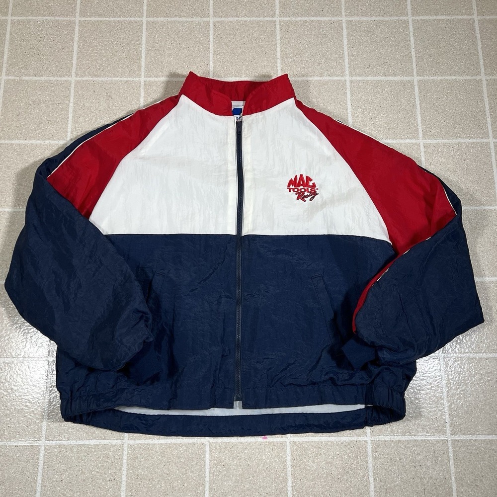 Vintage Swingster Mac Tools Racing Jacket Men's 2XL Blue Full Zip Made In USA